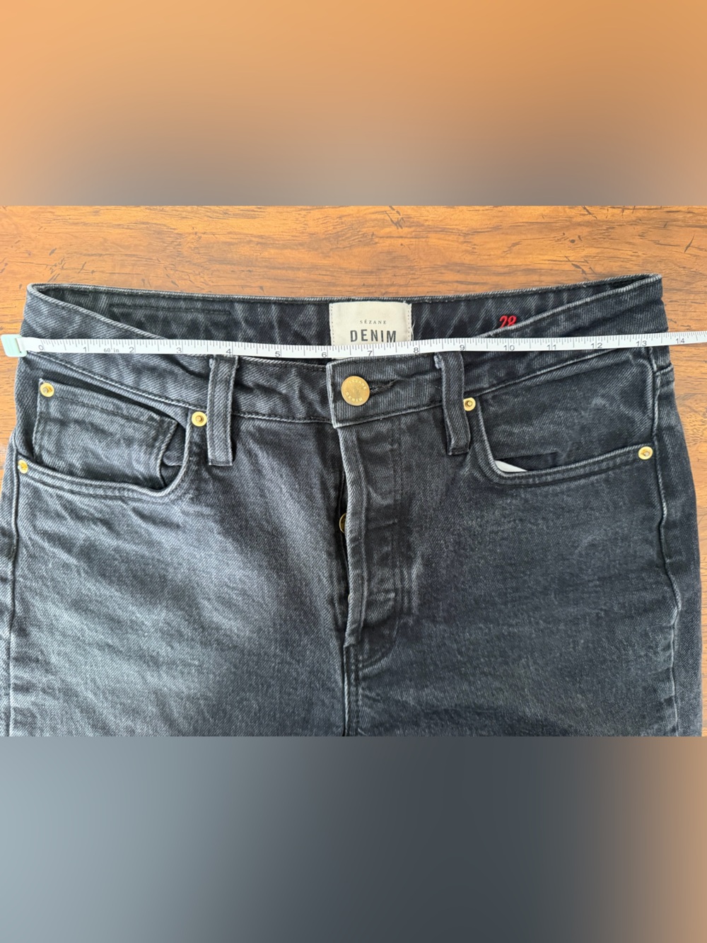 Sezane Le Brut Straight Jeans In Black Size 28 - Picture 7 of 10